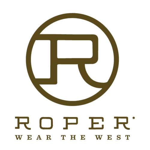 Roper logo featuring a stylized R inside a circle, with the text ROPER and WEAR THE WEST below in uppercase letters.