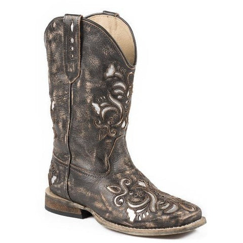 Botas Roper Belle para niños hechas a mano en color marrón