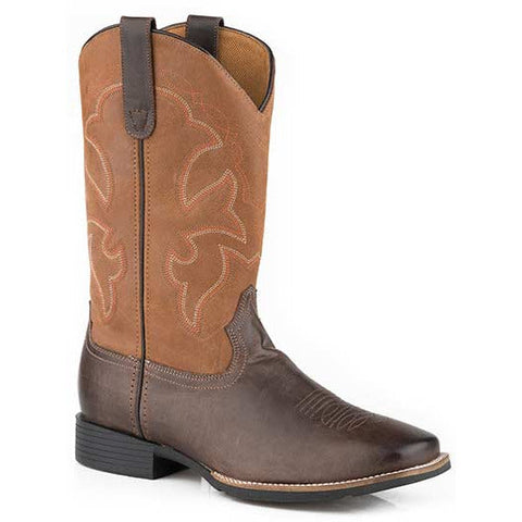 Men's Roper Monterey Leather Boots Handcrafted Brown