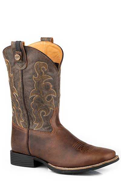 Men's Roper Trigger Concealed Carry Leather Boots Brown Handcrafted Western Style
