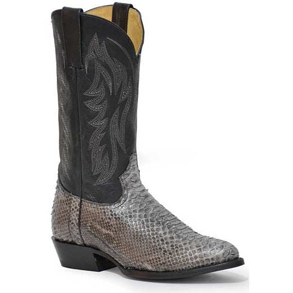 Men's Roper Peyton Python Boots handcrafted gray vintage western leather cowboy boots