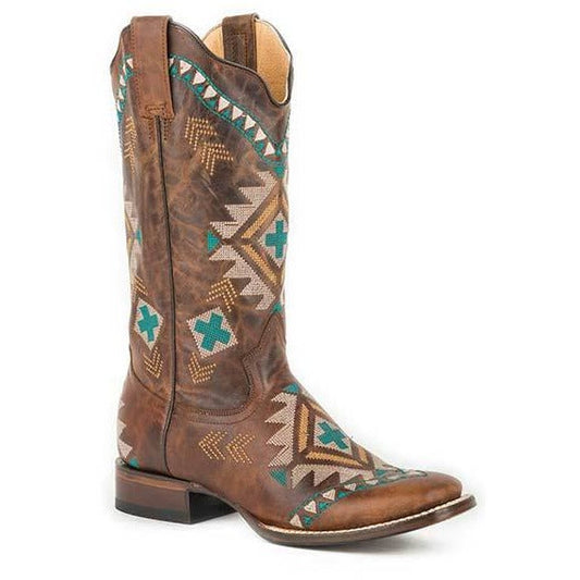 Women’s Roper Mai  Boots Handcrafted Brown - yeehawcowboy