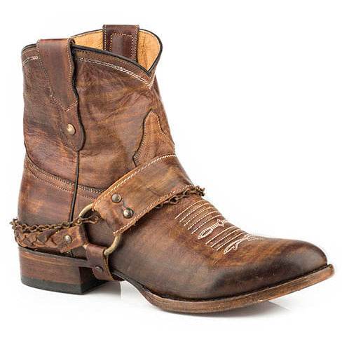 Women's Roper Selah Ankle Boots in vintage brown leather with zipper closure and cushioned insole