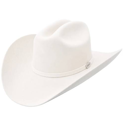 Sombrero vaquero de fieltro de lana blanco, 100 unidades, ala de 10 cm y copa de 11,5 cm, auténticamente hecho a mano.