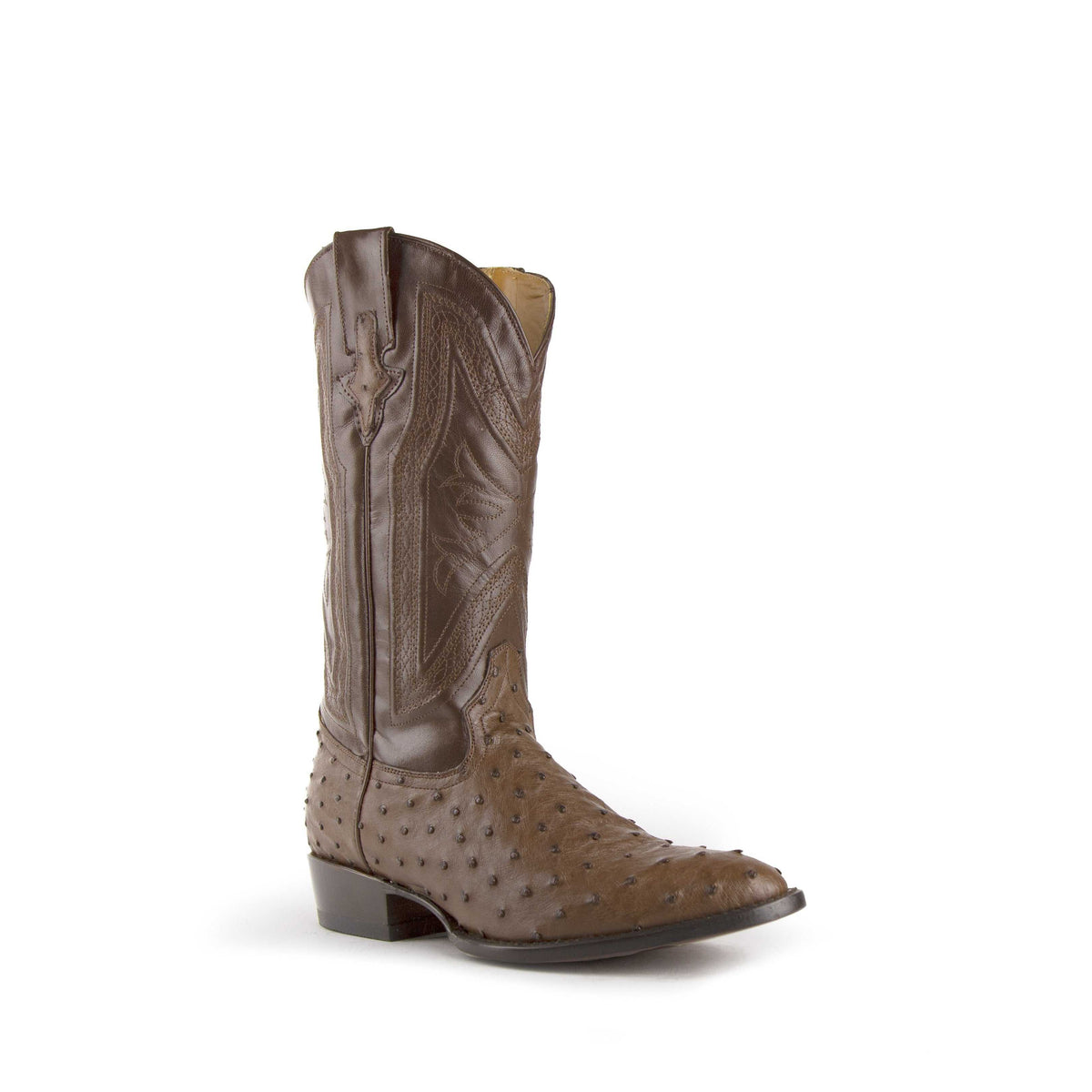 Men's Ferrini Colt Full Quill Ostrich Boots in Kango Tabac with 1.5 inch cowboy heel and leather outsole