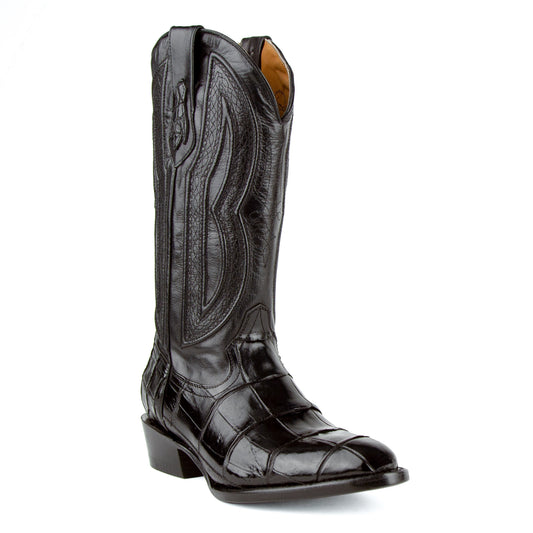 Men's Ferrini Stallion Alligator Belly Boots Handcrafted Black - yeehawcowboy