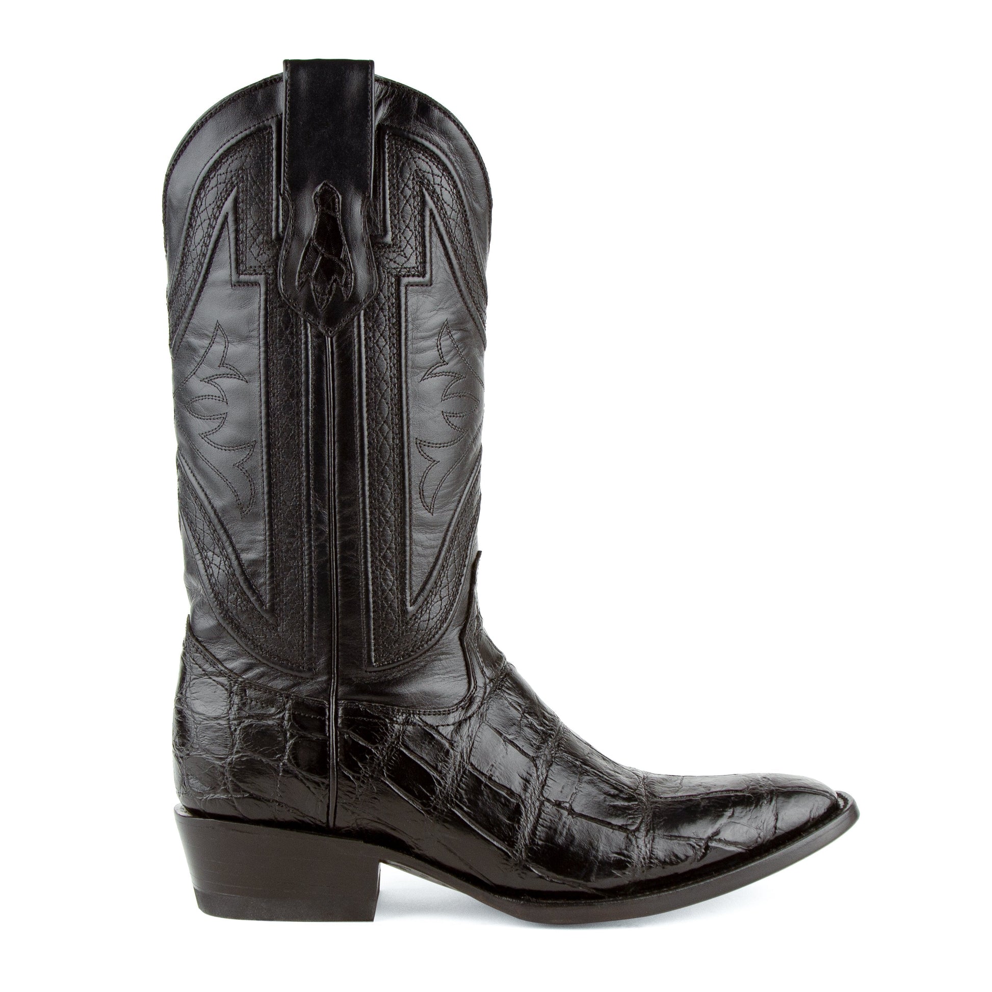 Men's Ferrini Stallion Alligator Belly Boots Handcrafted Black - yeehawcowboy