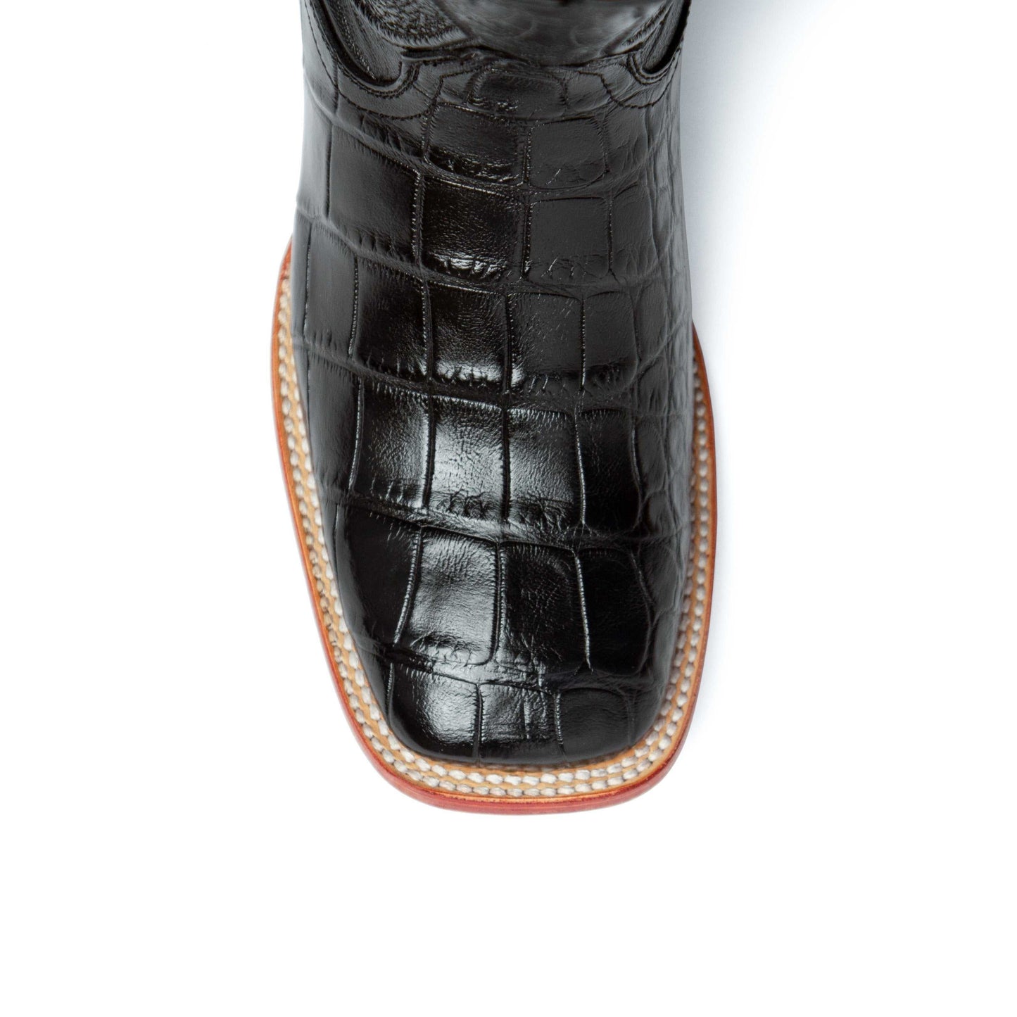 Men's Ferrini Stallion Alligator Belly Boots Handcrafted Black - yeehawcowboy