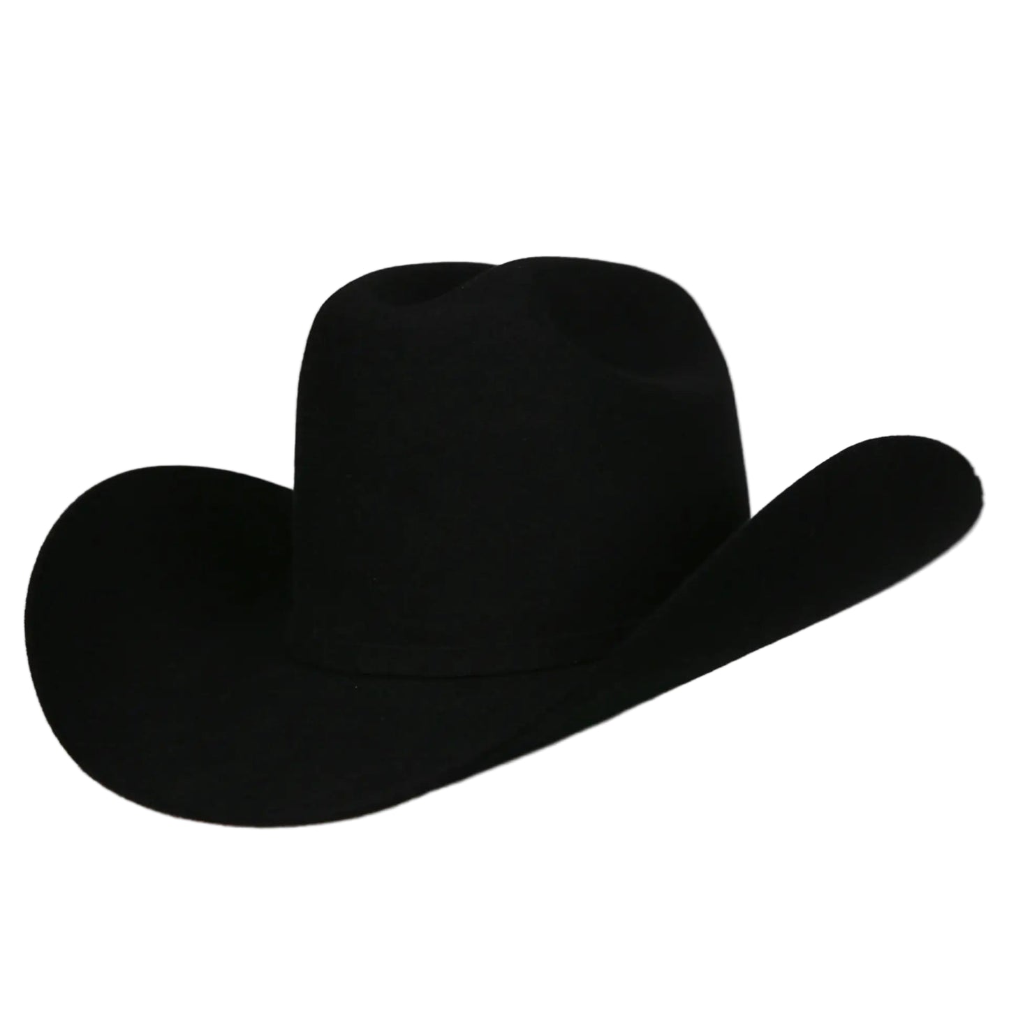 Sombrero vaquero de fieltro de lana negro (100 unidades), ala de 10 cm y copa de 11,5 cm, auténticamente hecho a mano.