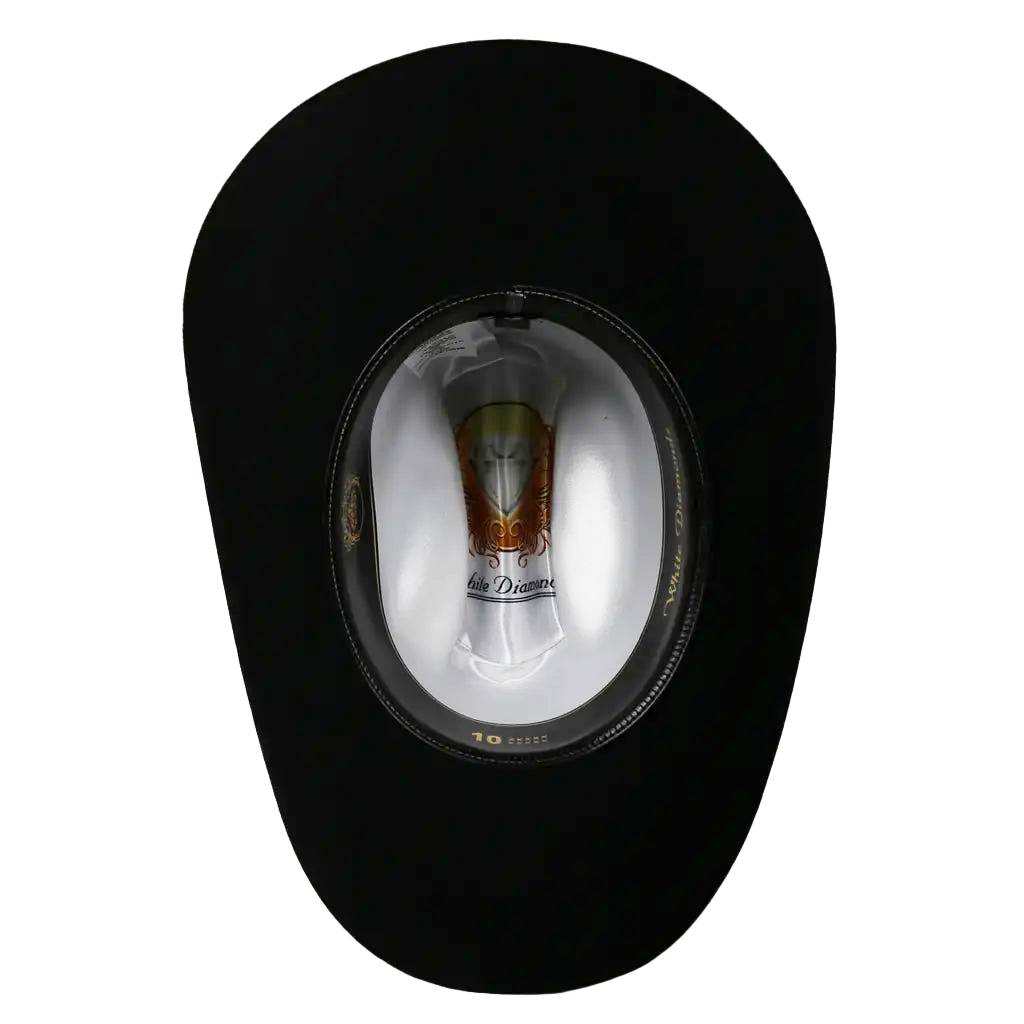 Sombrero vaquero de fieltro de lana negro (100 unidades), ala de 10 cm y copa de 11,5 cm, auténticamente hecho a mano.