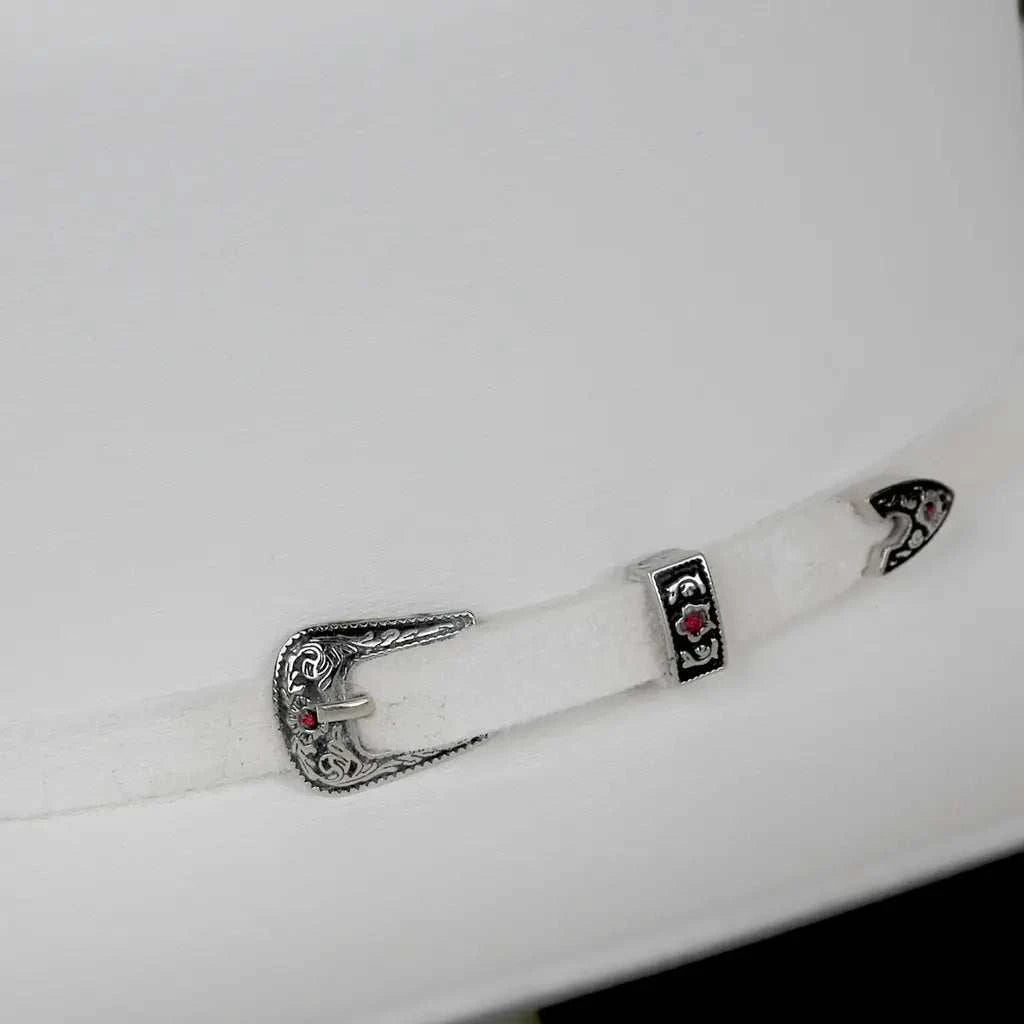 White Diamond Weiß 10x Biber Filz Cowboyhut 4" Krempe 5" Krone Handarbeit