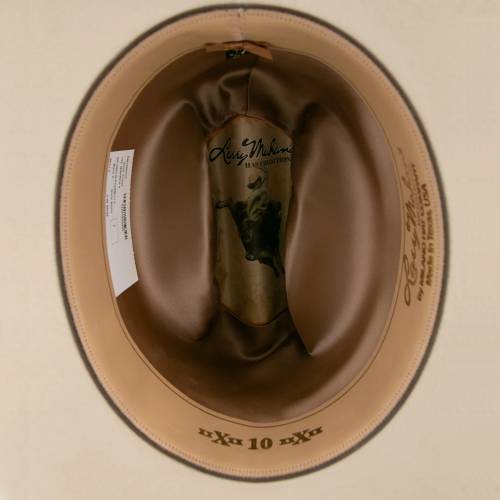 10x Sombrero vaquero de fieltro de piel Tucson de Larry Mahan con panza plateada