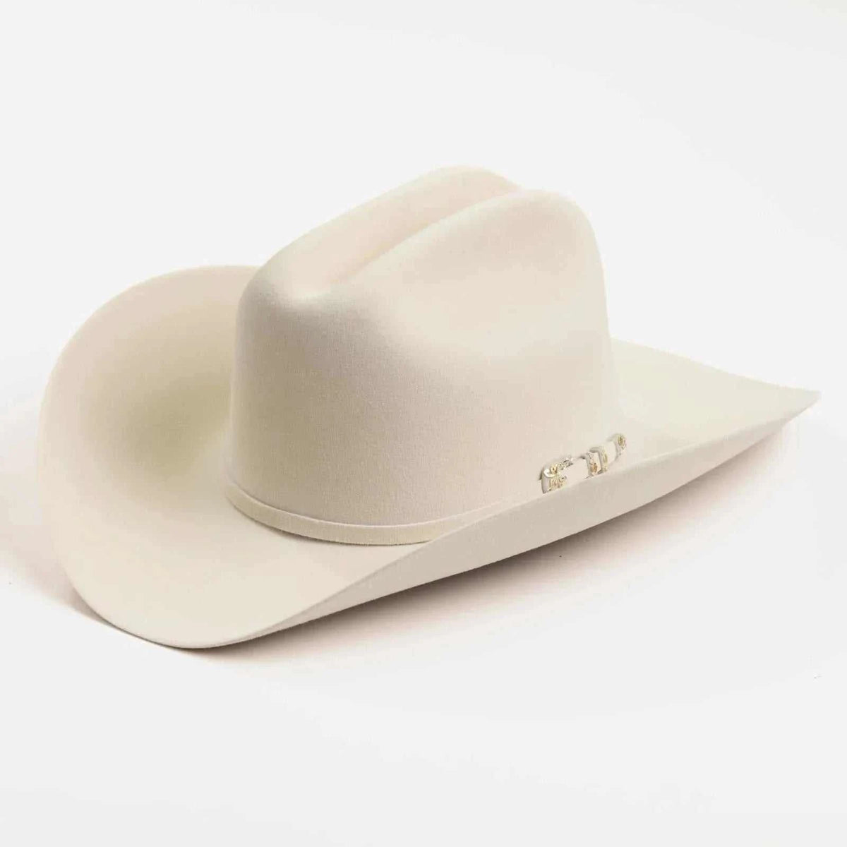 10x Larry Mahan Jerarca fur felt cowboy hat with silverbelly and decorative buckle