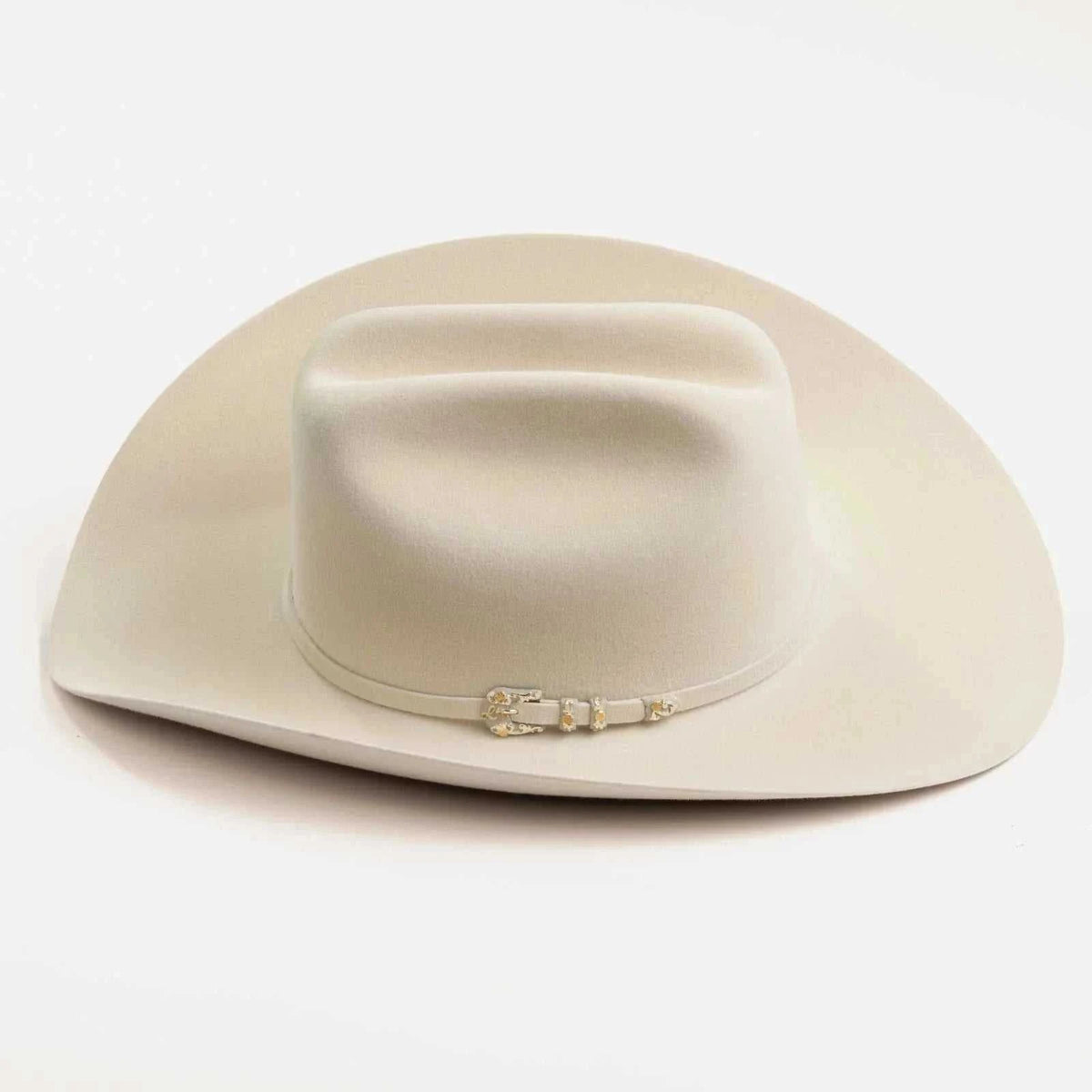 10x Larry Mahan Jerarca Silverbelly fur felt cowboy hat with cattleman crease