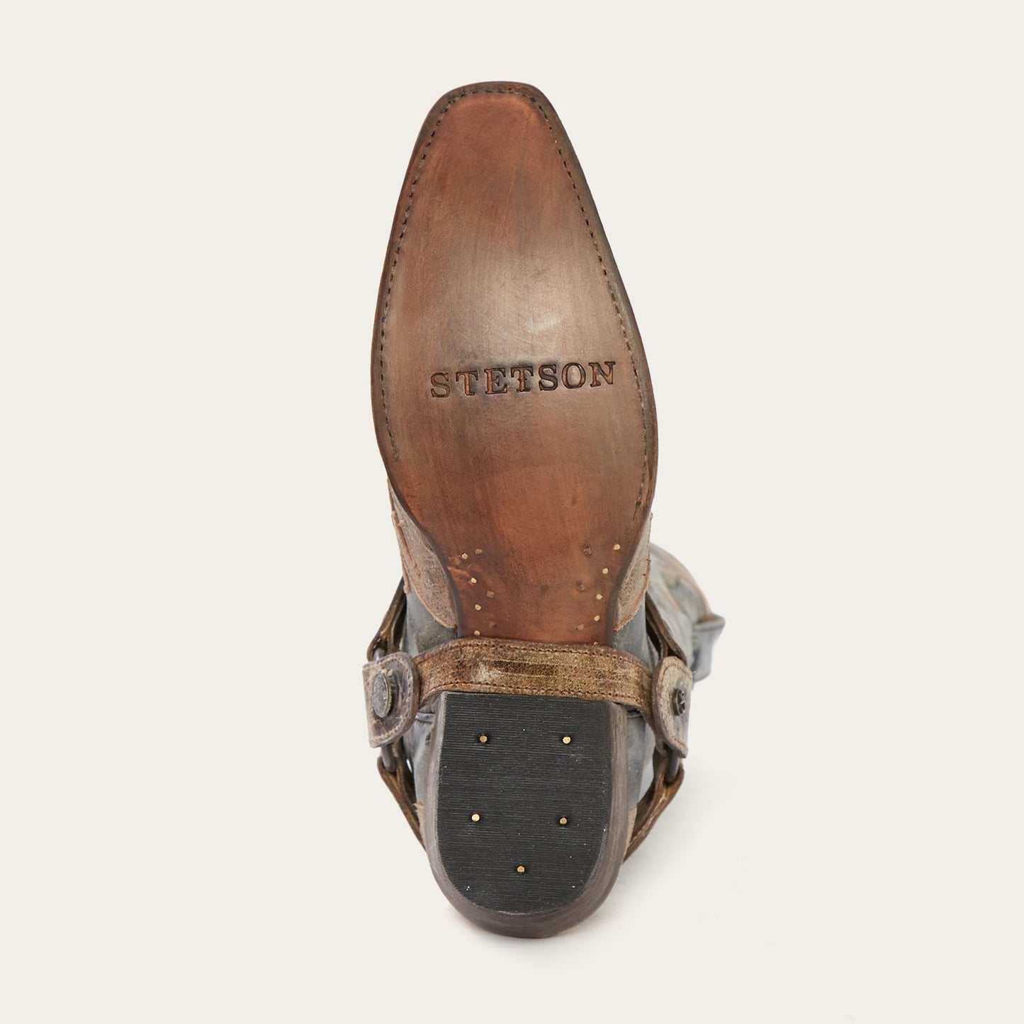 Men's Stetson Sundance Kid Boots handcrafted brown leather square rocker toe