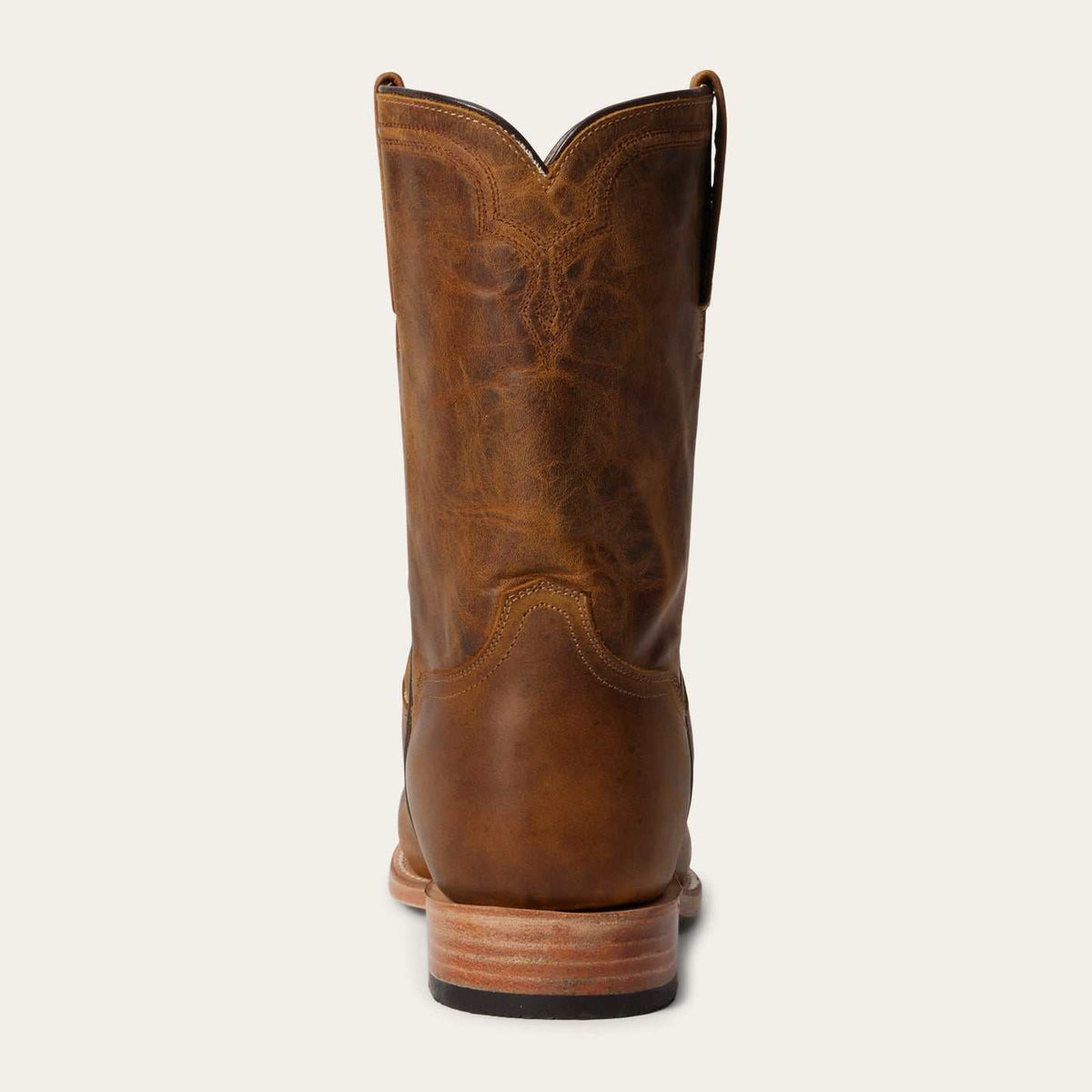 Men's Stetson Puncher Leather Roper Boots handcrafted tan with 10" shaft and roper round toe