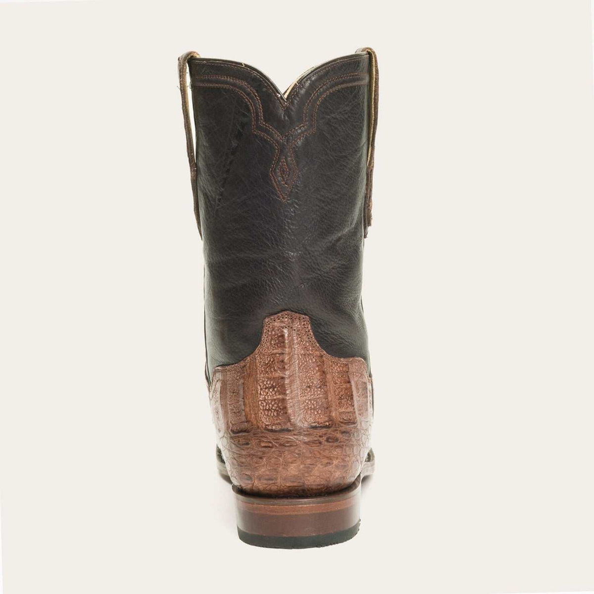 Men's Stetson Puncher Exotic Caiman Boots brown handcrafted western footwear