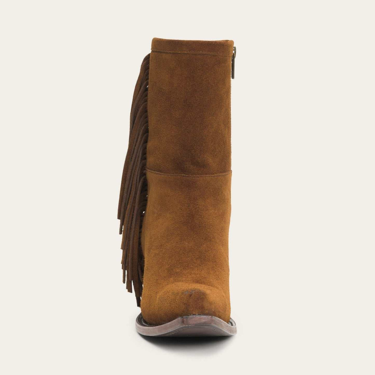 Women's Stetson Halle Leather Boots brown suede with vintage finish and stacked heel