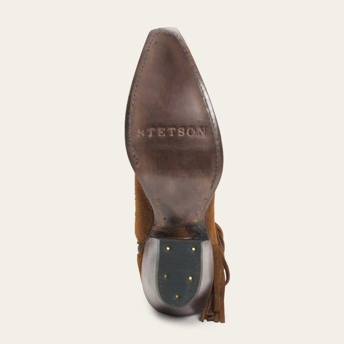 Women's Stetson Halle Leather Boots brown suede with 7-inch shaft and vintage finish