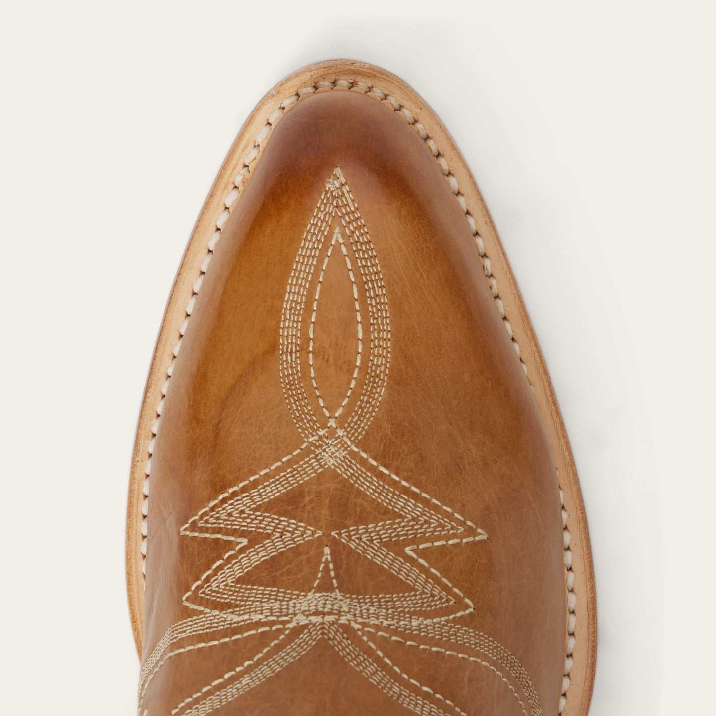Women's Stetson Piper Leather Boots in honey with embroidery and leather sole