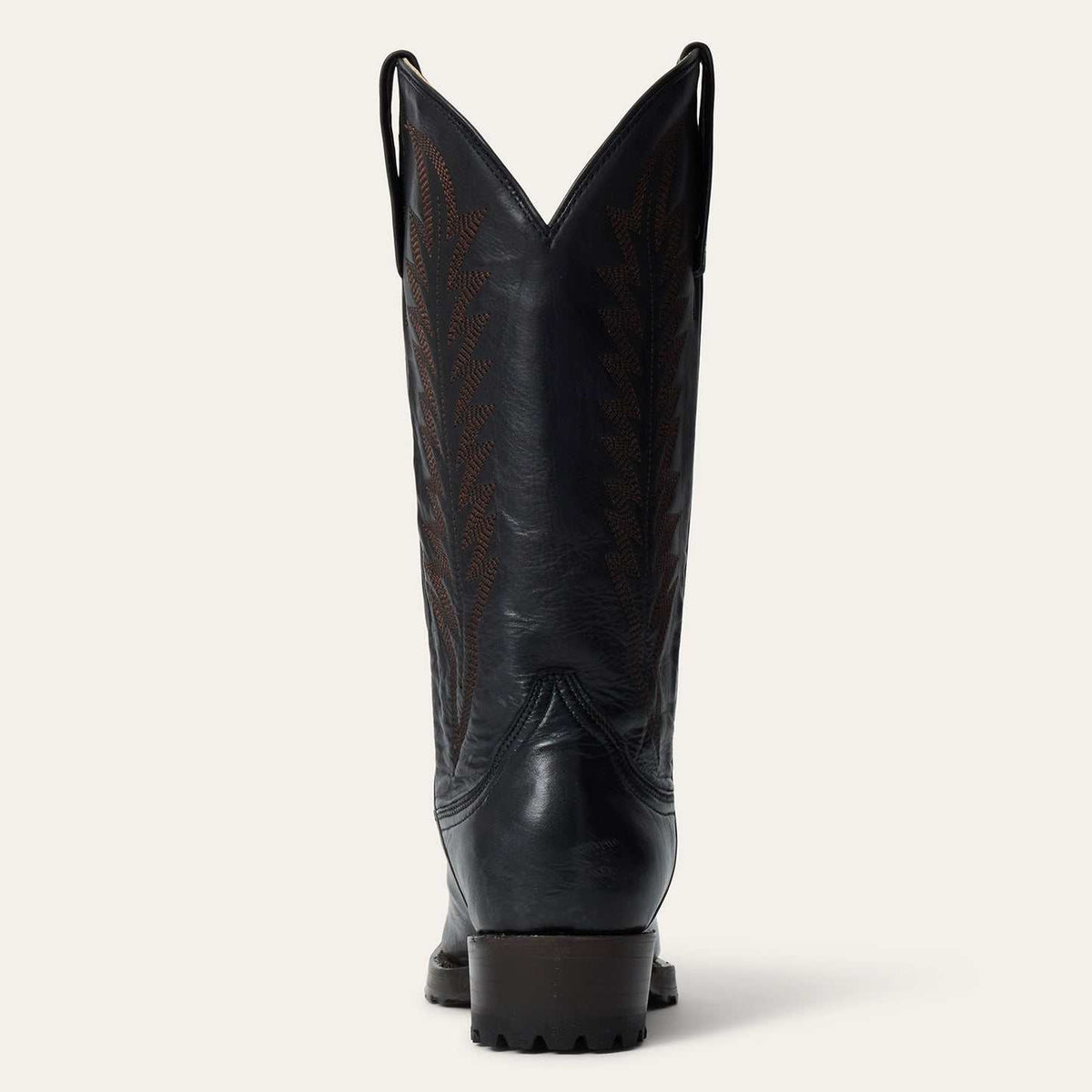 Women's Stetson Frankie black leather boots with snip toe and embroidered shaft