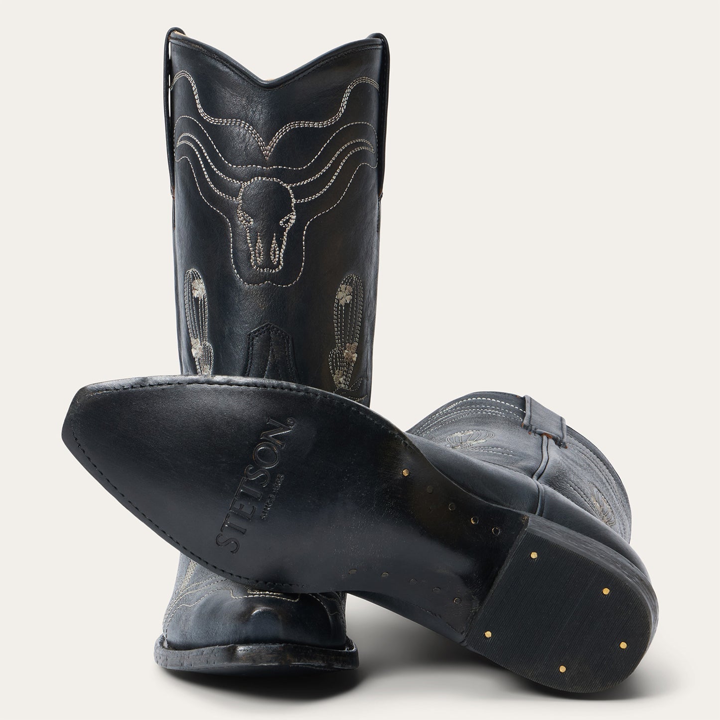 Women's Stetson Sedona Snip Leather Boots Snip Toe Handcrafted Black