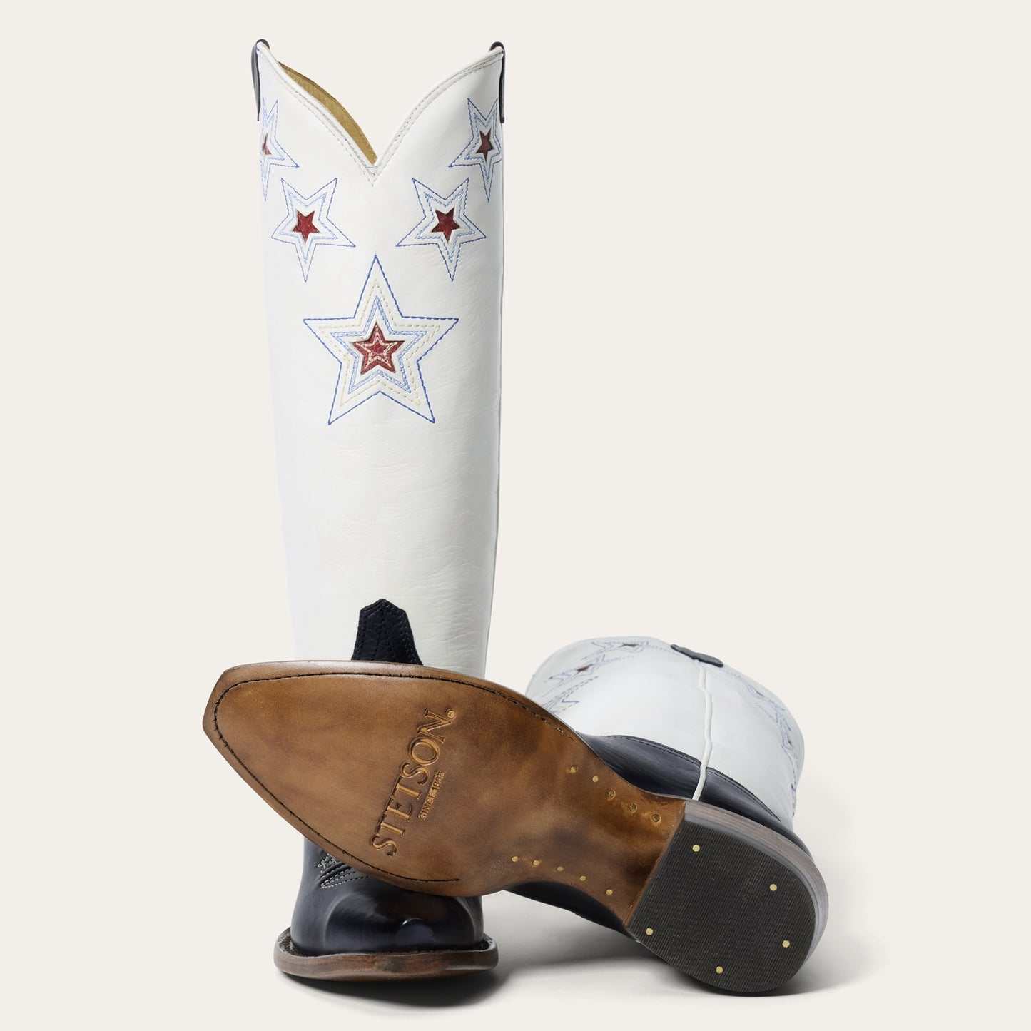 Women's Stetson Celeste Leather Boots Handcrafted Snip Toe Blue