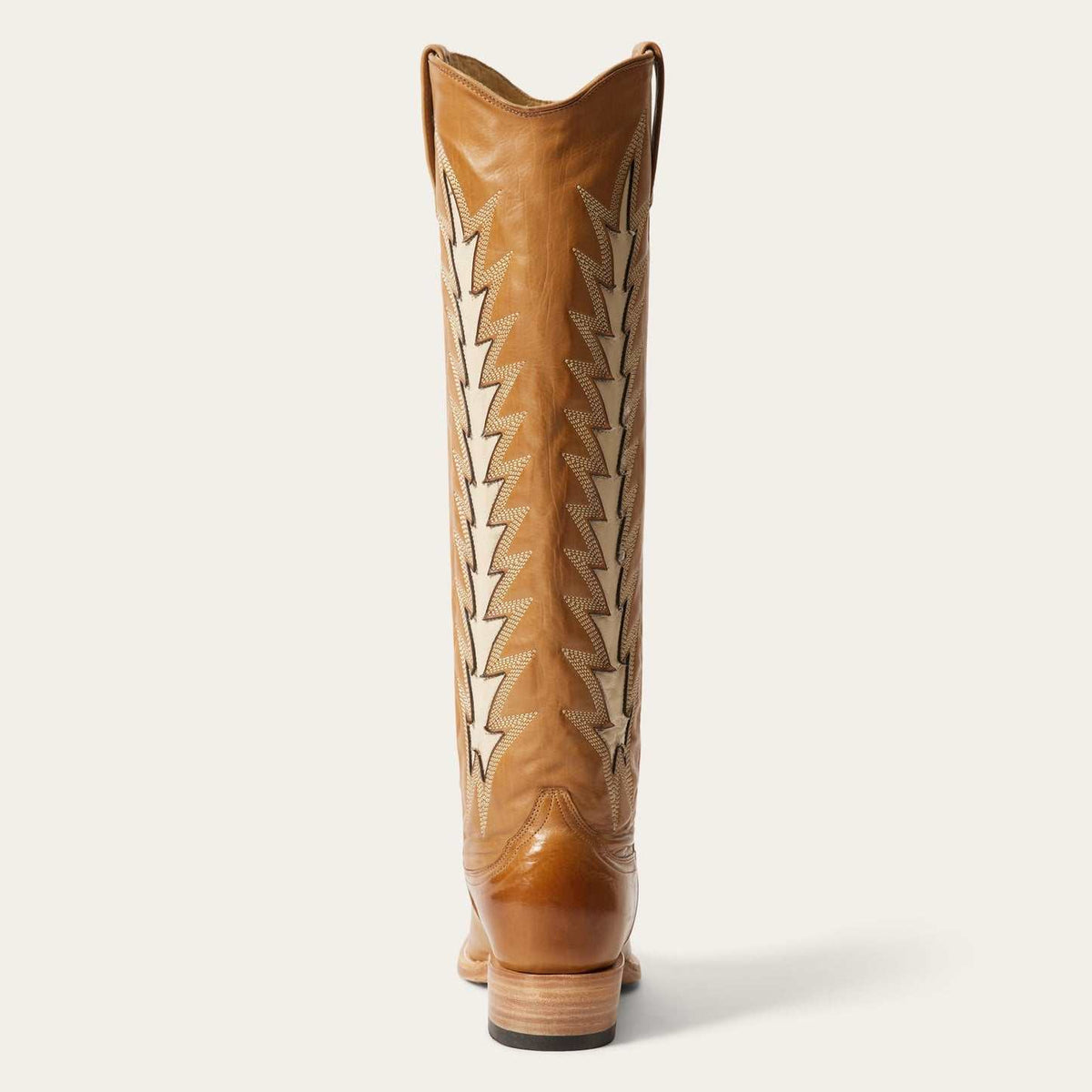 Women's Stetson Johnnie leather boots with gold calf vamp and 16-inch shaft handcrafted cowboy style