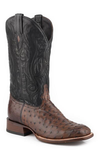 Men's Stetson Ozzy Ostrich Boots Handcrafted JBS Collection Brown