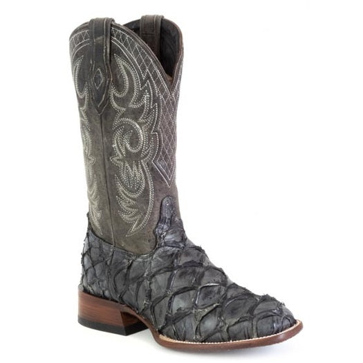 Botas Stetson Amazon Pirarucu para hombre, hechas a mano, colección JBS, color gris