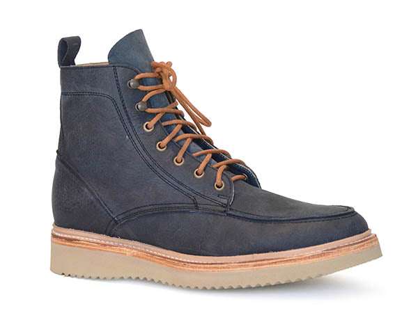 Men's Stetson Chukka Sky Walk blue leather boots handcrafted round toe walking heel