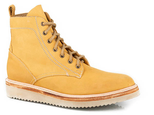 Men's Stetson Chukka Sky Walk Leather Boots Handcrafted Round Toe Tan