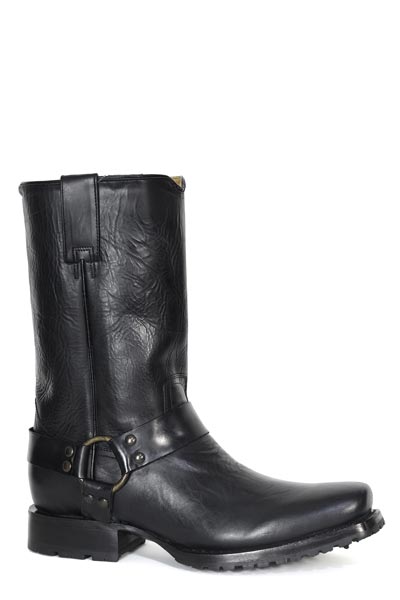 Men's Stetson Hertiage Harness Biker Leather Boots Handcrafted Black