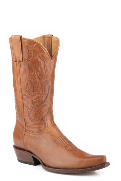 Men's Stetson Cassidy Goat Boots Handcrafted Snip Toe Tan
