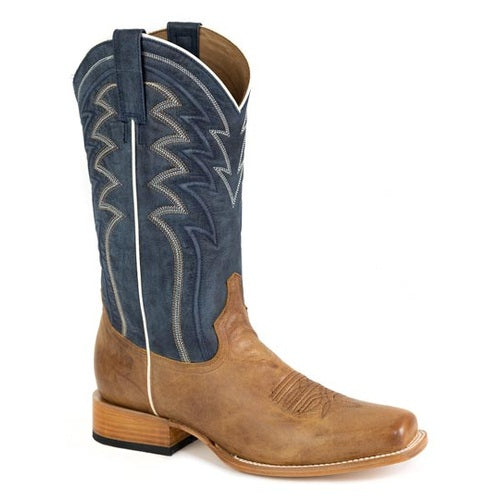 Botas Stetson Beau para hombre con punta cuadrada, hechas a mano en marrón