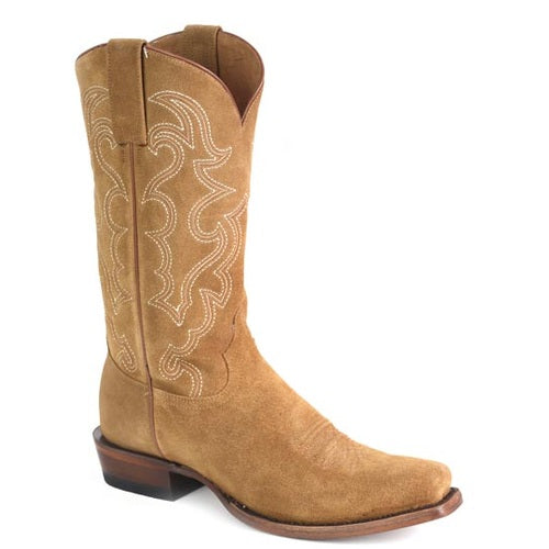 Men's Stetson Bronco Boots 7 Square Toe Handcrafted Tan