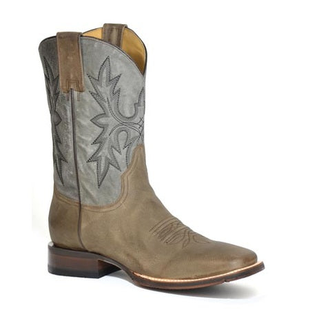 Botas Stetson Carson para hombre con punta cuadrada, hechas a mano en marrón