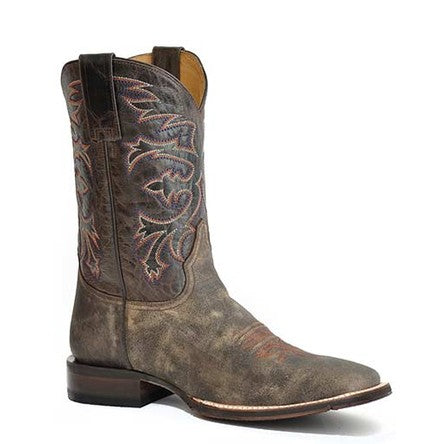 Botas Stetson Buck para hombre con punta cuadrada, hechas a mano en marrón