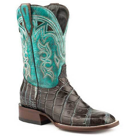 Botas exóticas de piel de cocodrilo marrón Madrid de Stetson para mujer, colección JBS hecha a mano en negro
