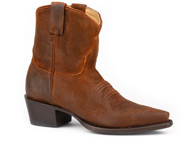 Women's Stetson Riley Suede Boots Handcrafted Brown