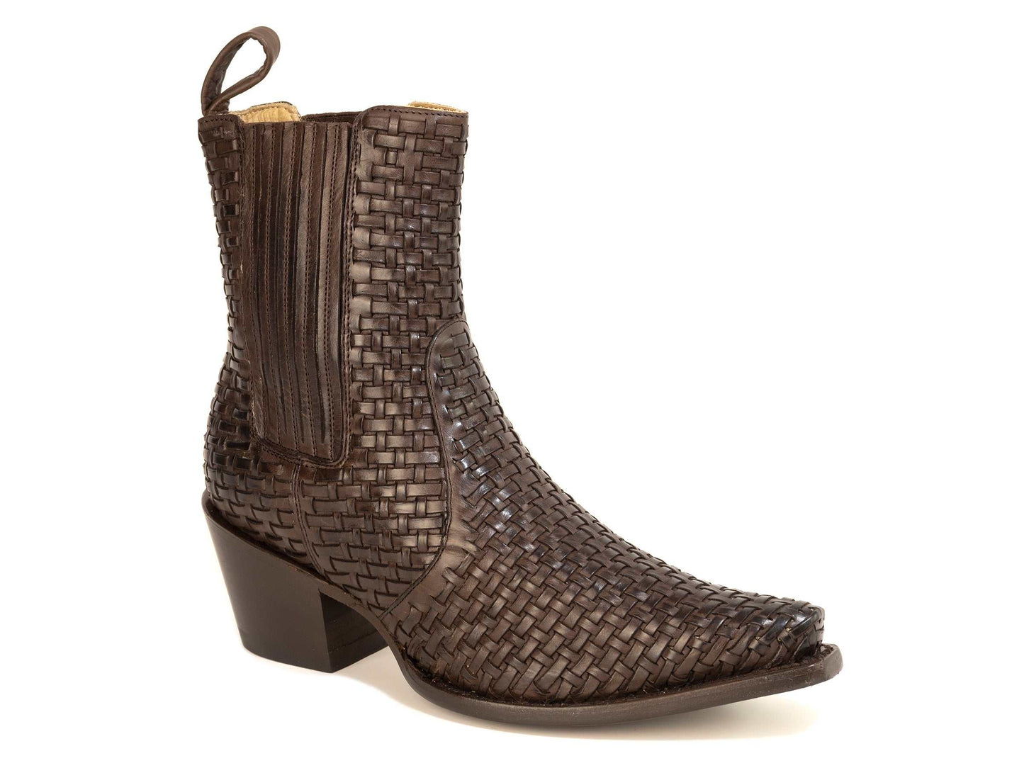 Women's Stetson Abby Leather Boots chocolate snip toe handcrafted cowboy style