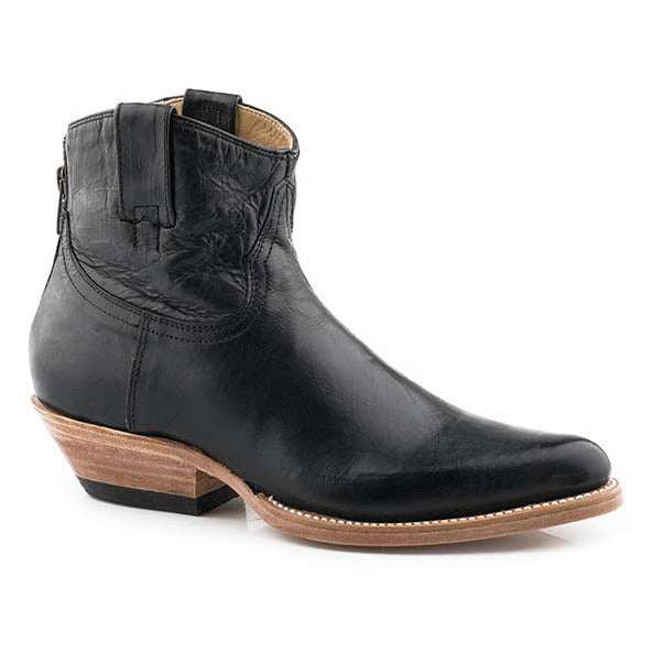 Women's Stetson Nellie Boots handcrafted black leather western boots with stacked heel and snip toe