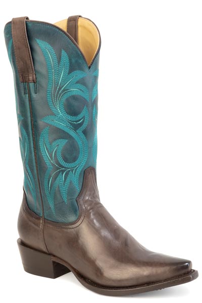 Women's Stetson Cherry Leather Boots Handcrafted Chocolate