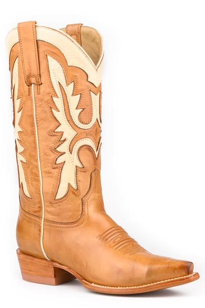 Women's Stetson Cheyenne Leather Boots Handcrafted Brown