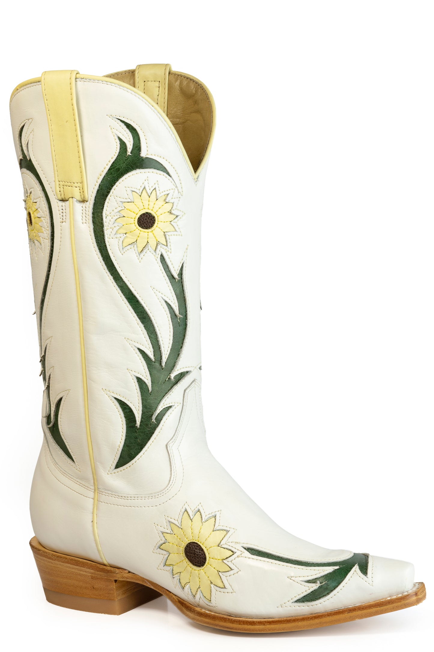 Women's Stetson Sunday Leather Boots Handcrafted Snip Toe Tan