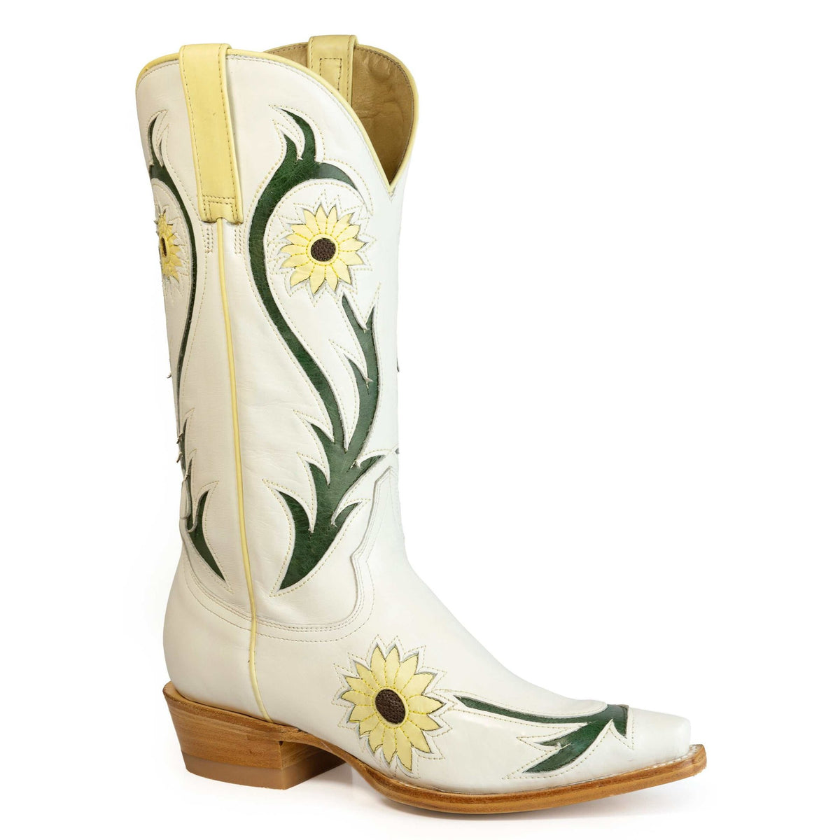 Women's Stetson Sunday leather boots tan handcrafted snip toe cowboy style