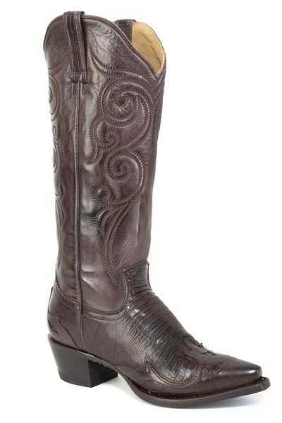Women's Stetson Ellery Teju Boots brown snip toe handcrafted leather heritage