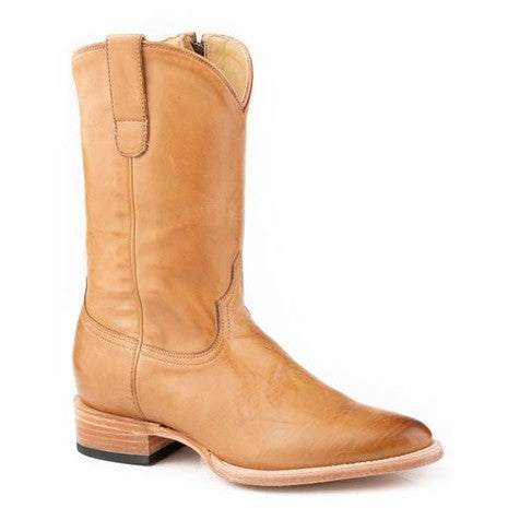 Women's Stetson Sunday leather boots brown round toe handcrafted with YKK zipper and stacked heel