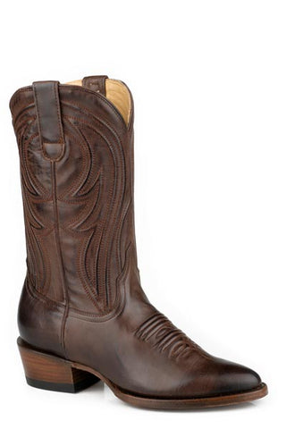Women's Stetson Nora Leather Boots Snip Toe Handcrafted Chocolate