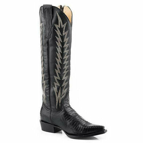 Botas Stetson Talia Teju para mujer hechas a mano en color negro